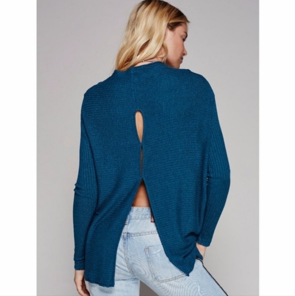 We The Free Lover Ribbed Split Open Back Top - Picture 2 of 7